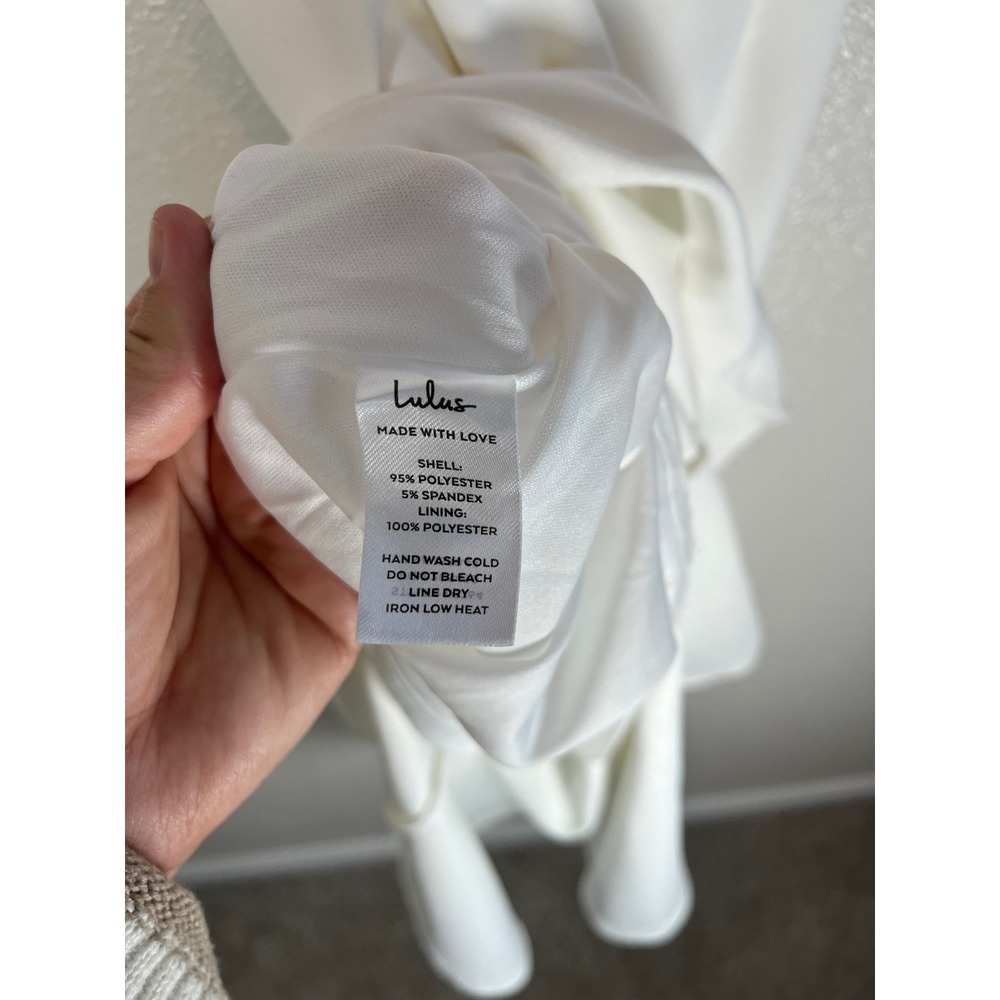 Lulus Moment Maker White Square Neck Trumpet Midi Dress Sleeveless Small White - Picture 11 of 13